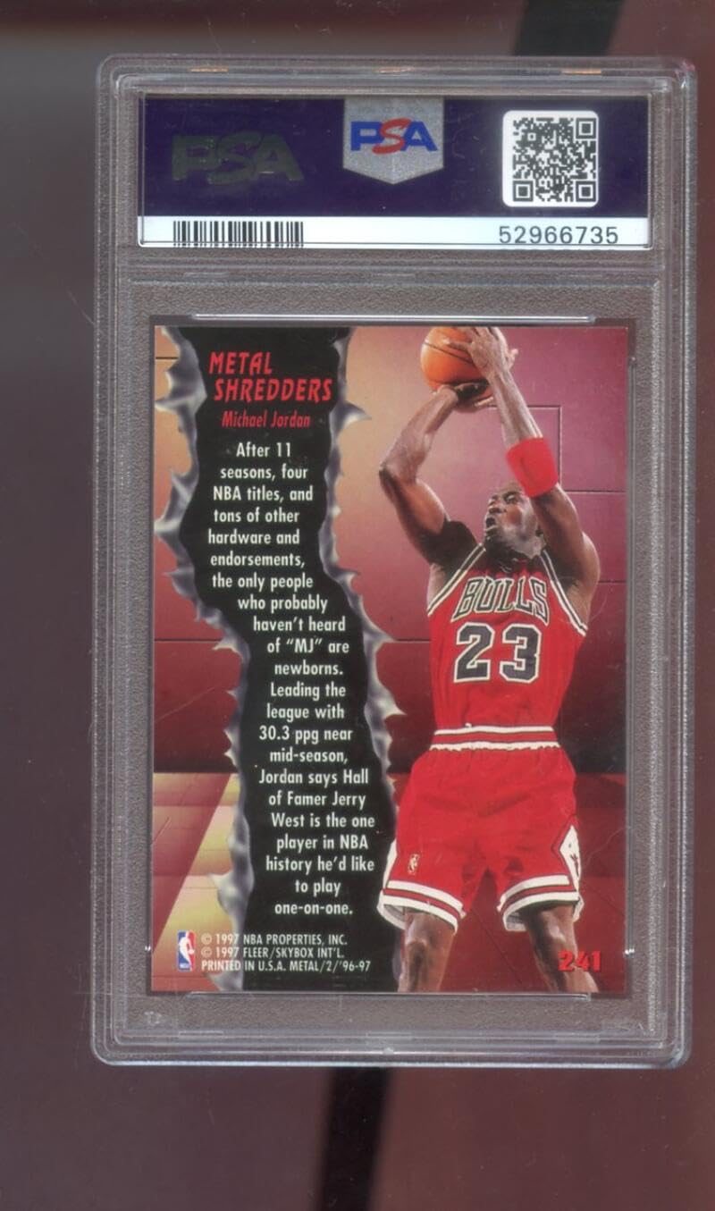 Amazon.com: 1996-97 Fleer Metal #241 Michael Jordan PSA 9 Graded
