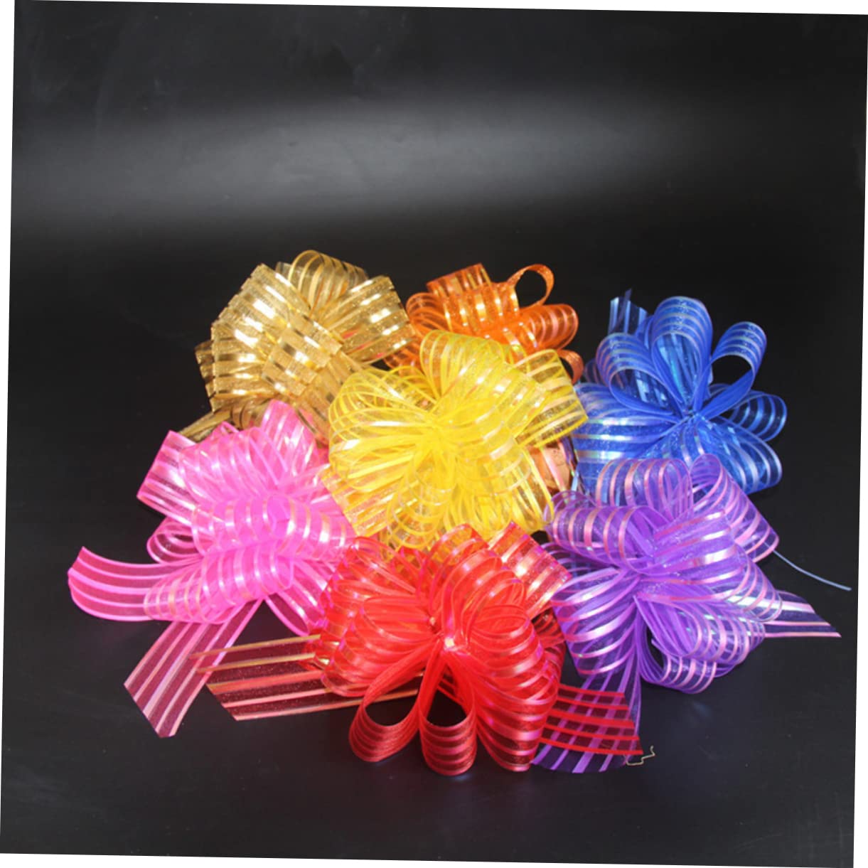 Operitacx 36pezzi Fiocchi Decorativi Per Matrimoni e Feste Da Coccarde Tulle Blu Per Decorazioni Festive e Regali Per Allestimenti Di Auto Sacchetti e Vasi