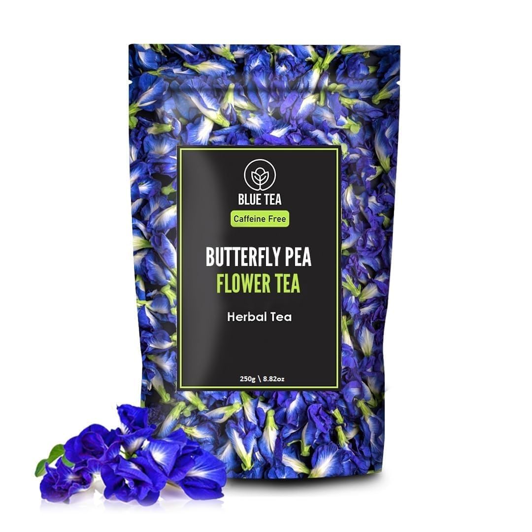 BLUE TEA - Butterfly Pea Flower Tea - 8.82 Oz (600+ Cups) Loose | Antioxidant Rich | Flower Based - Herbal Tea - Caffeine Free - Non-GMO - No Preservatives - Detox | Zipper Pack