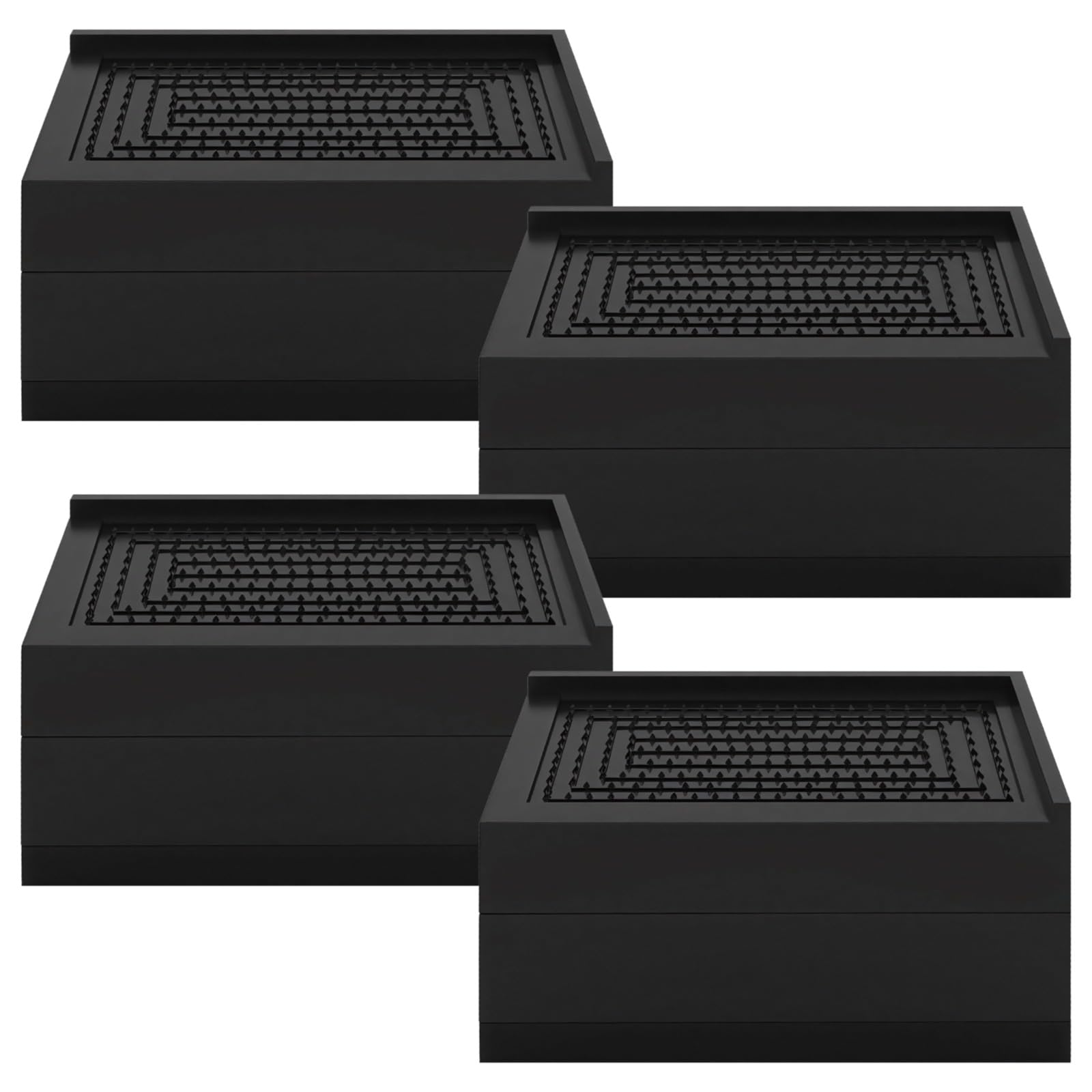 PONDON 4 elevadores de cama resistentes, elevadores de muebles negros, elevadores rectangulares de polipropileno, diseño antideslizante seguro para almacenamiento adicional, adecuado para el hogar y