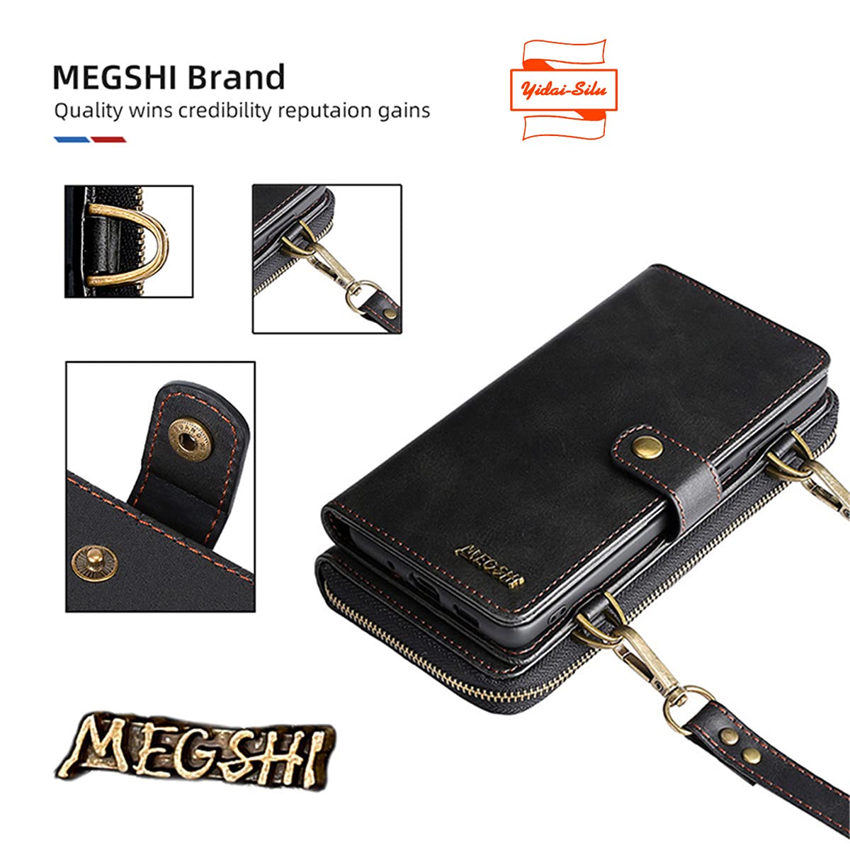 für iPhone 12 Pro Max Hülle 3-IN-1 Abnehmbar Magnetische Tasche