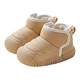 Zonkacen Little Boy Girl Comfortable Fashion Memory Foam Warm Snow Boots for Winter Outdoor Indoor Walking School Running Hiking Trekking Holiday Khaki Infant 3