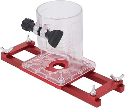 2 in 1 Invisible Fastener Slotting Bracket, Woodworking Router Base, Aluminum Alloy Mortising Jig Trimmer Base, Slotted Base & Fastening Bracket for 65mm Trimming Machine