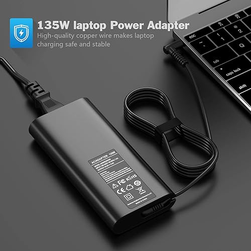 Miniatura 6 de Cargador de portátil de 135 W para HP Spectre x360 HP Pavilion Gaming 15 17 15 ec0013dx 15-ec0751ms L15534-001 TPN-DA11 TPN-CA13 OMEN Cable de