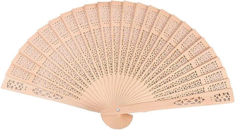 Sandalwood Scented Hand Fan Foldable Wooden Wedding
