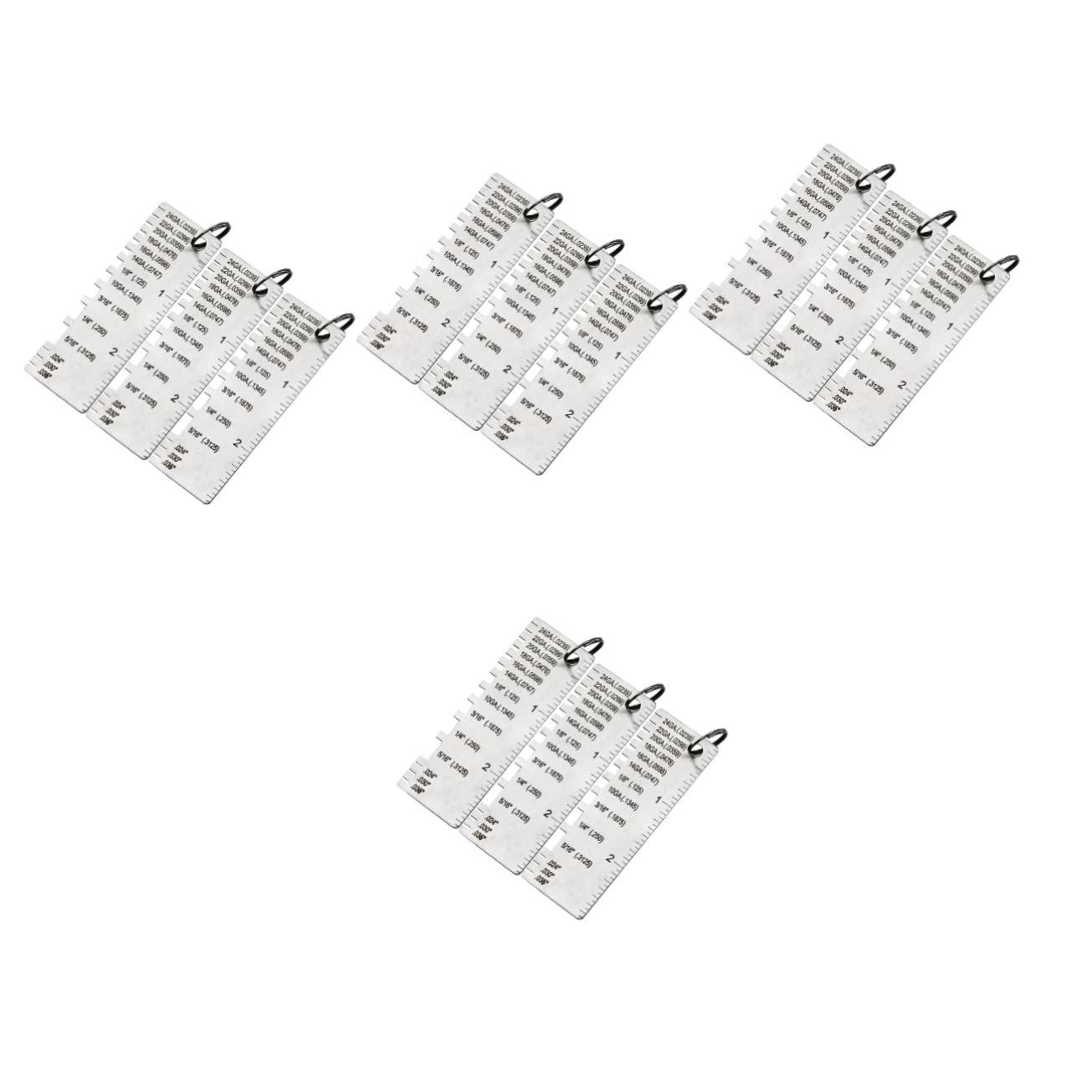 Baluue 12pezzi Misuratore Di Spessore Per Saldatura in Acciaio Inossidabile Strumenti Per Misurazioni Precise Resistente Alla Corrosione Facile Da Leggere