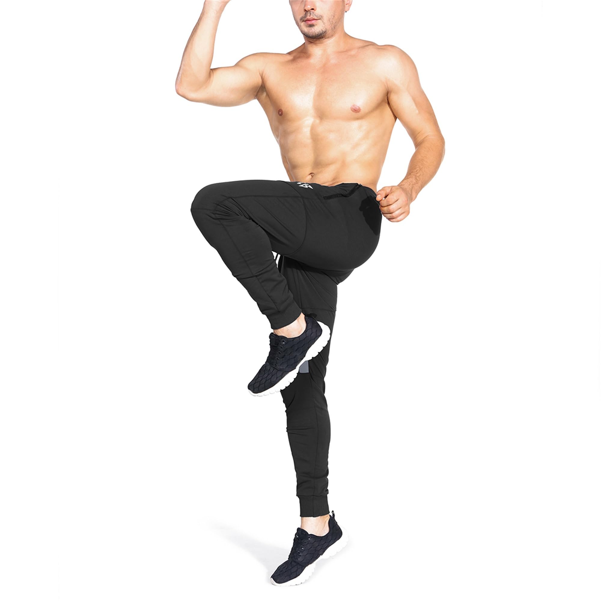 BROKIG Gym Jogginghose Herren Fitness Laufhose | Sport Trainingshose Herren Baumwolle, Sporthose Herren Lang, Slim Running Shorts, Gym Shorts mit Taschen