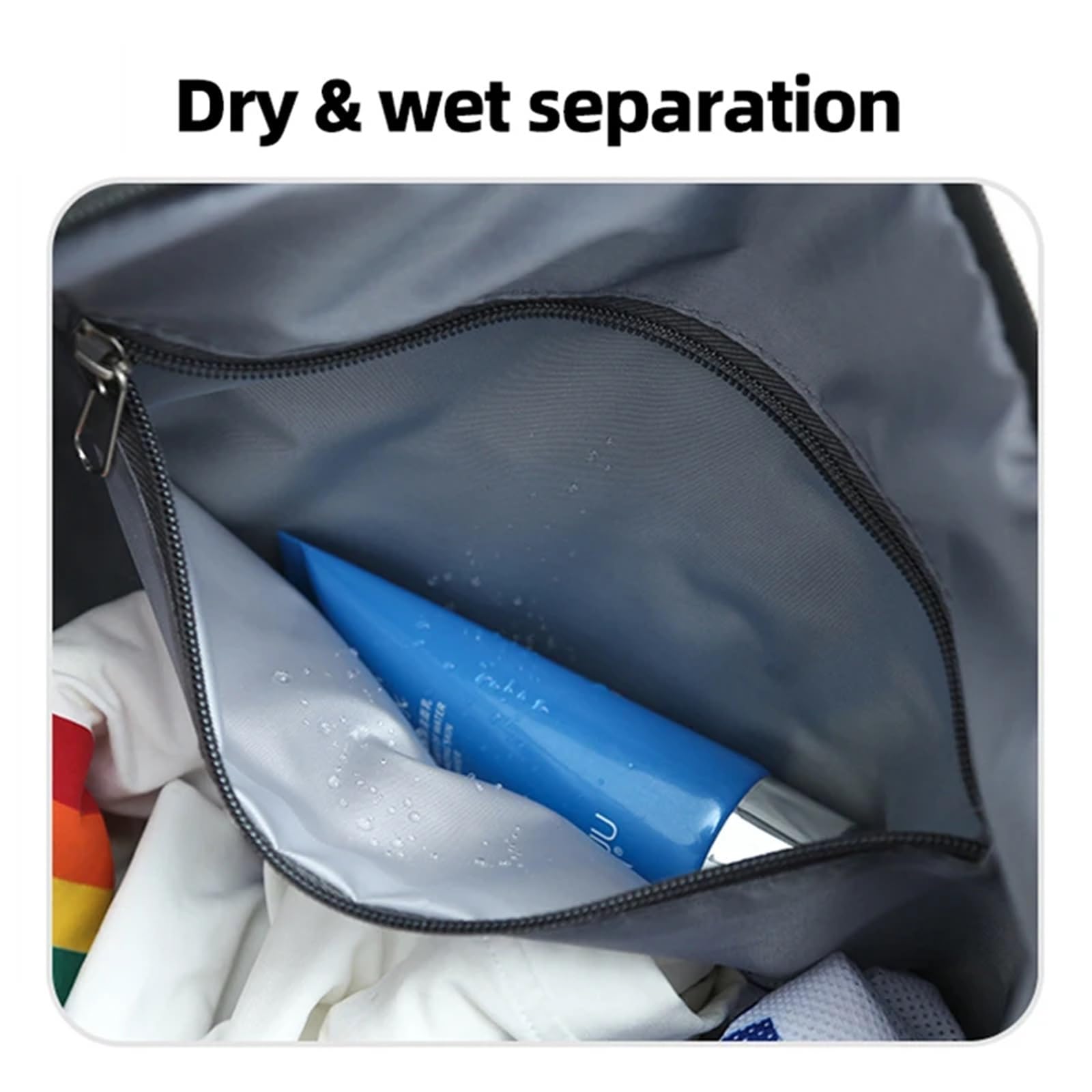 borsa da palestra Borsa sportiva da palestra for fitness Separazione asciutta e bagnata viaggio grande for esterni impermeabile for allenamento in piscina(Black)