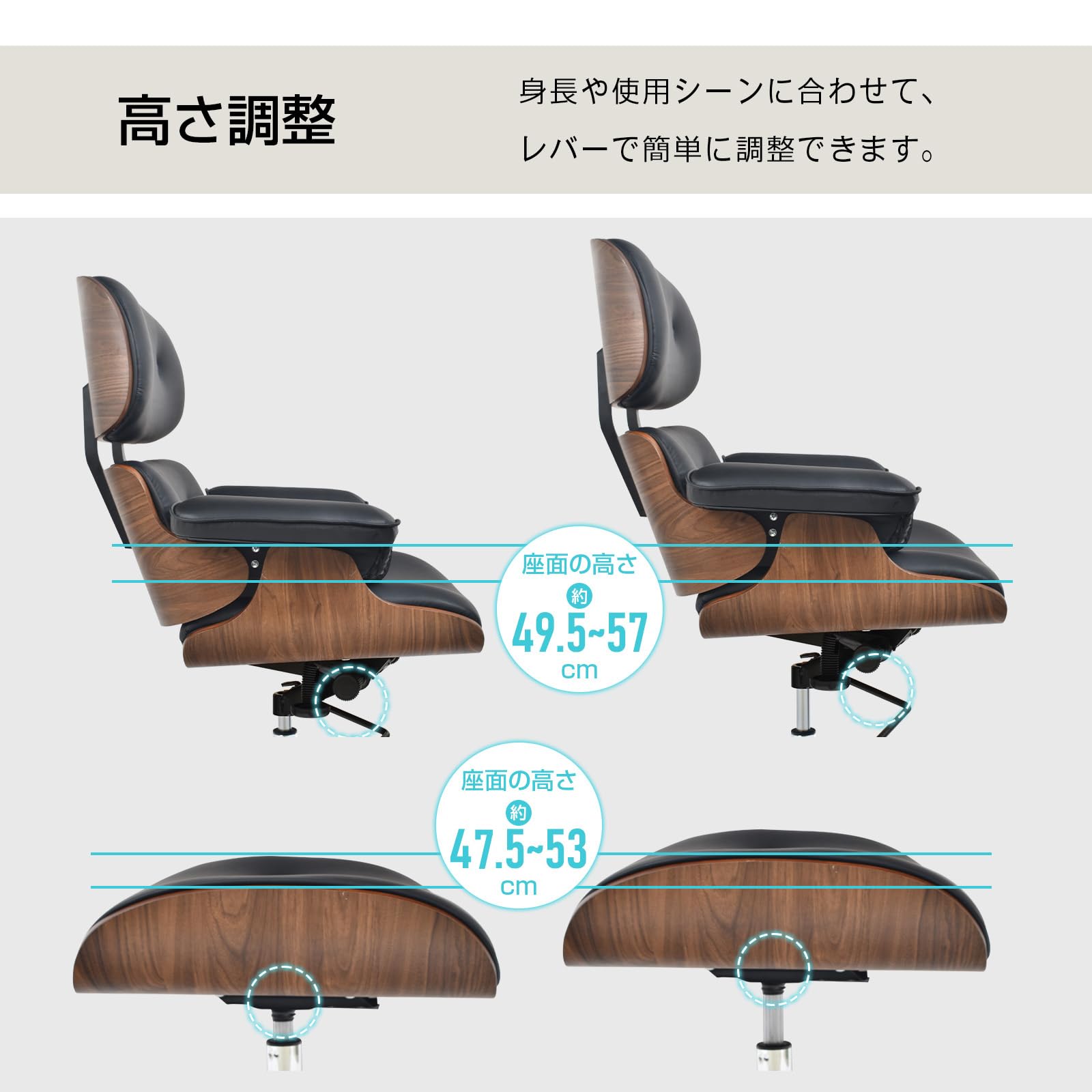 ラウンジチェア　オットマン【別で出品のラウンジチェアと一緒にご購入ください】 Amazon｜Kaitou ラウンジチェア オットマン イームズチェア