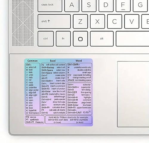 Miniatura 2 de Calcomanías de acceso directo de teclado de Windows con azul púrpura como guía de teclado, acceso directo a la función de Excel y Word, hoja de