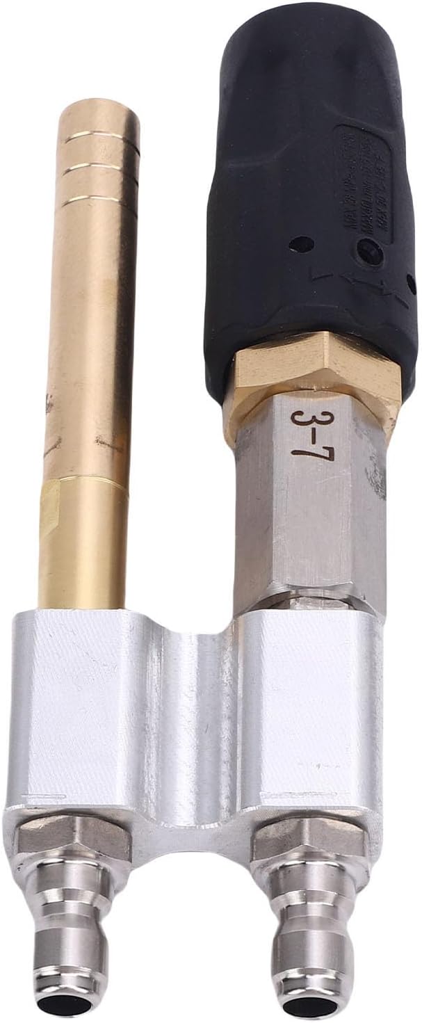 Hyuduo High Pressure Washer Nozzle, 2 in 1 and Adjustable Downstream Soft Wash Nozzle with 0 to 60 Degree Spray Angle, for 1000 to 4050 PSI Pressure Washers