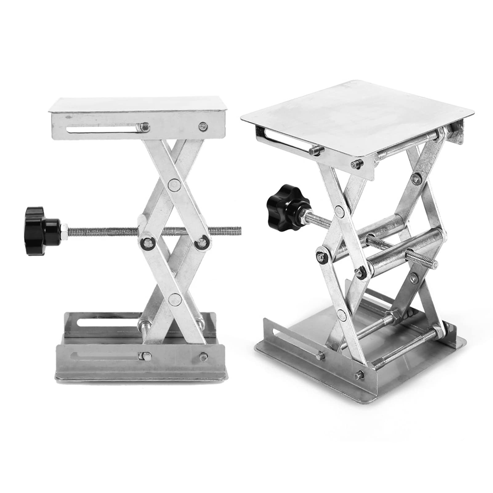 Respicefinem Lab Lift Lifting Platforms Stand Rack Scissor Stainless Steel 100x100mm for Physical Chemical Biological Experiments