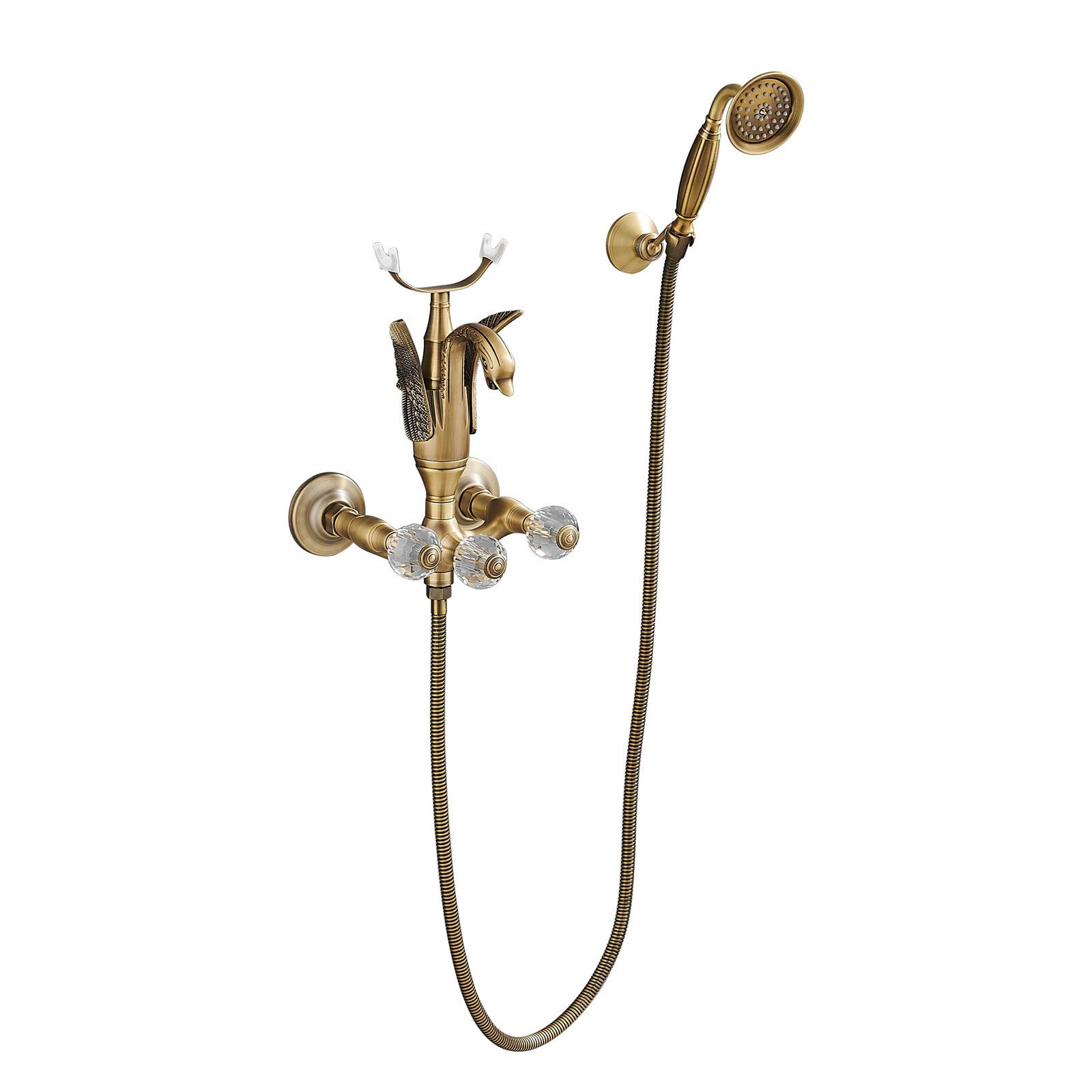 Systèmes de douche de bain dorés avec kit pommeau de douche mural