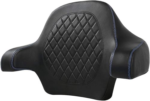 C.C. RIDER Black Diamond Sissy Bar  Almohadilla de respaldo de maletero King Chopped envolvente compatible con Harley Touring Tour Trunk Road King