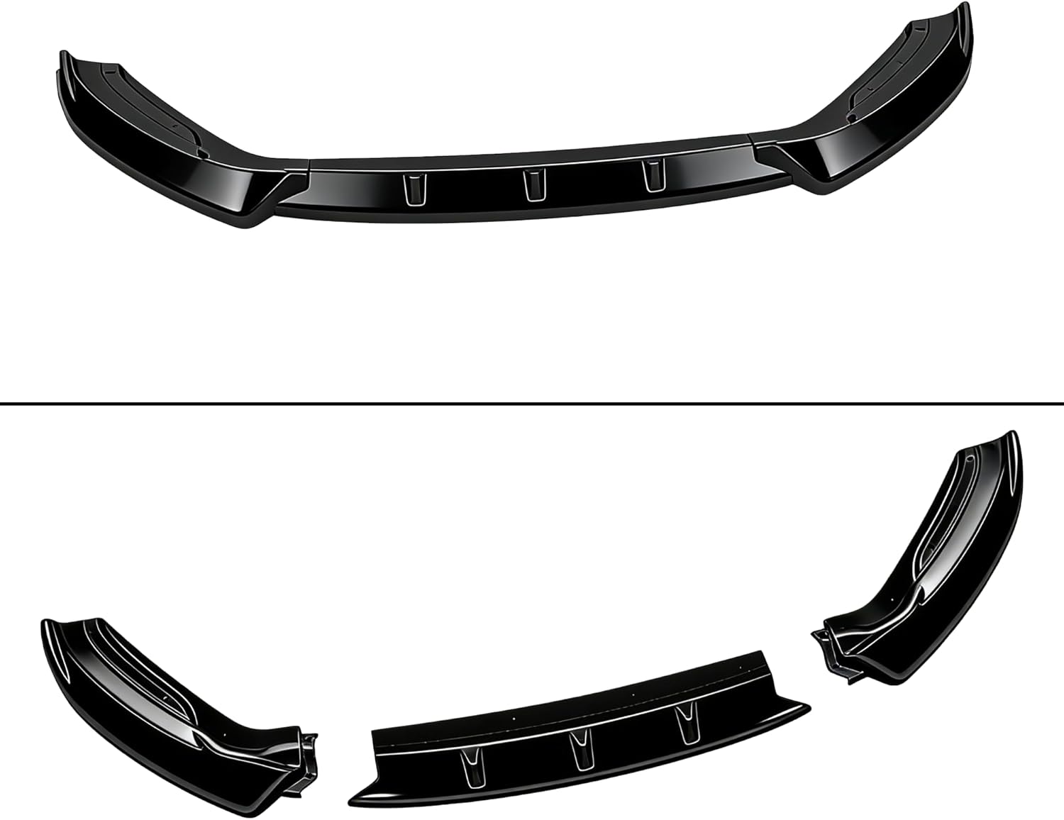 STSEV01 Front Bumper Lip Splitter Spoiler Fit for Ford Edge 2015 2016 2017 2018 Accessories SE/SEL/Titanium, 3pcs Air Dam Chin Body Kit Underbody Lip (Gloss Black)