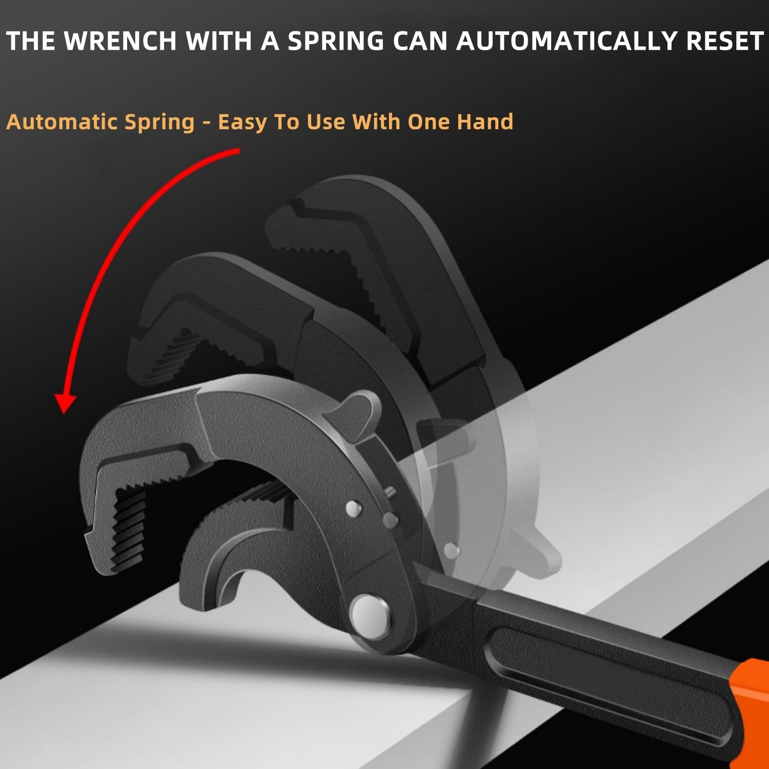 YWHWXB 2 Pcs Multi-function Universal Adjustable Wrench, High Carbon Steel Quick Power Grip Pipe Wrench Set for Electric Vehicle/Car/Water Pipe/Air Conditioning Maintenance(0.6”-2.4”/14mm-60mm)