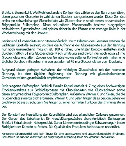 Brokkoli-Kapseln mit Sulforaphan 50 mg von The Nutri Store