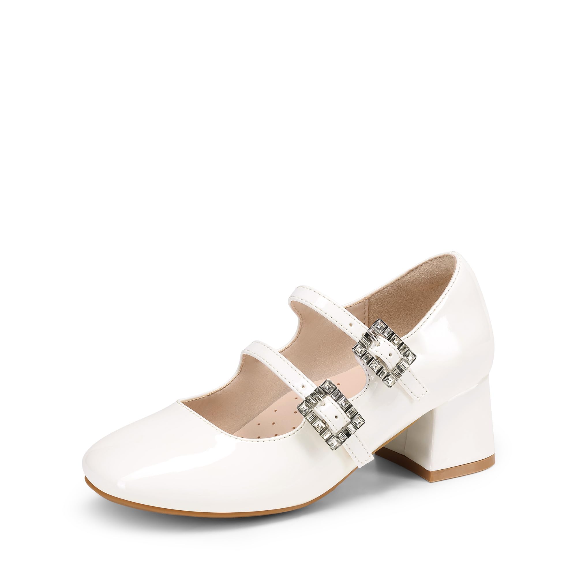 DREAM PAIRS Dziewczęce buty do sukienki Mary Jane podwójne paski wysoki obcas wesele przyjęcie księżniczki czółenka dla malucha/małych / dużych dzieci