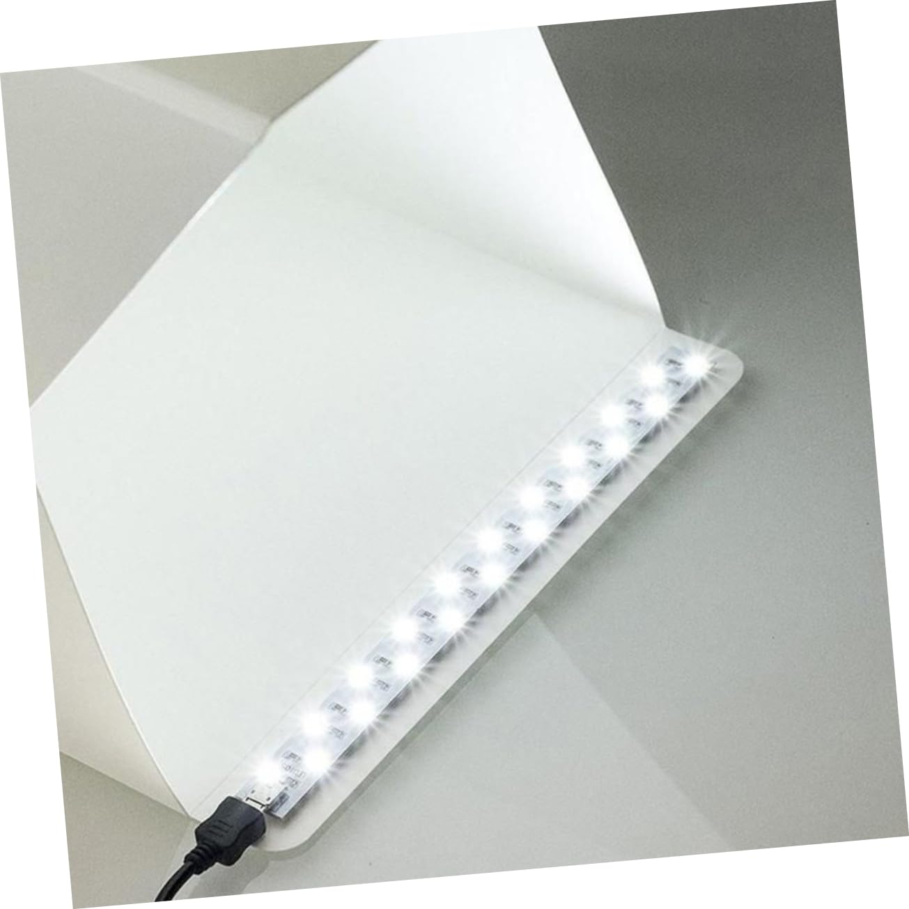 Lurrose 2 Pezzi Scatola Luce LED Portatile per Fotografia Striscia Luce per Studio Fotografico Accessorio Pratico per Oggetti e per Appassionati Fotografia