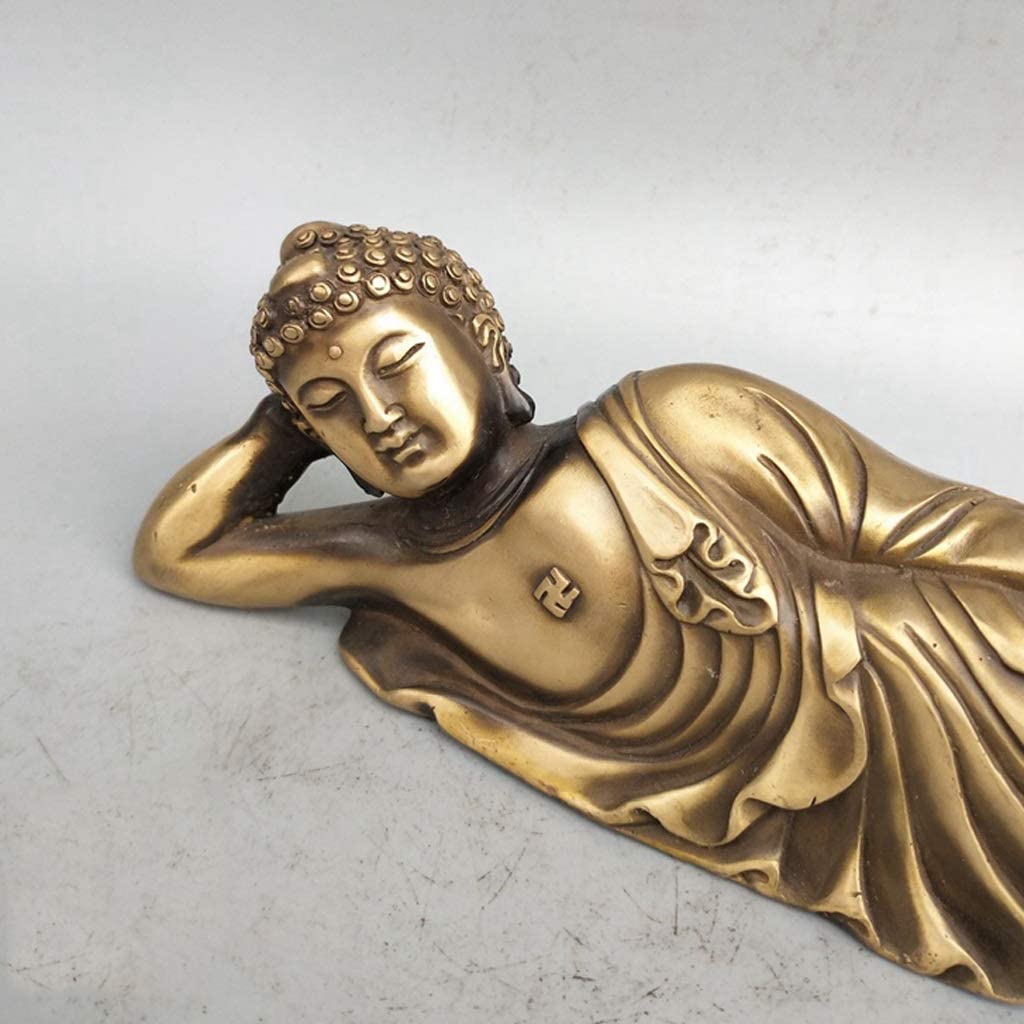 Figuras tibetanas/de Buda, Escultura de adoración Budista, decoración de Feng Shui, Estatua de Buda, Estatua de Buda reclinable, Escultura de meditación de Nirvana for Dormir, Figura Budista