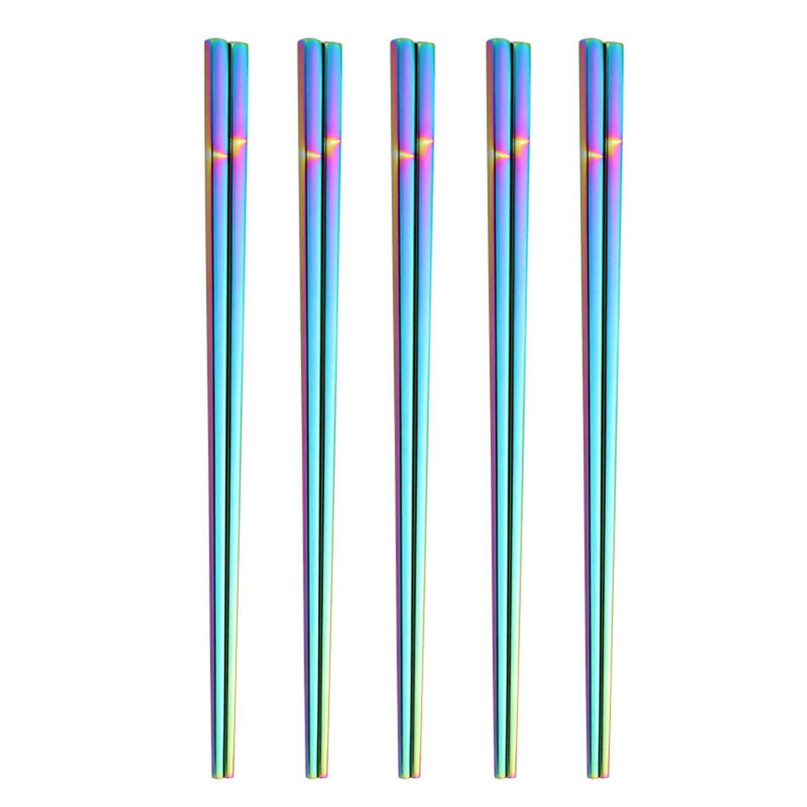 Ijksbehjf 5 Pairs Stainless Steel Chopsticks Dishwasher Safe Food Grade Materials Tableware Dinnerware Dining Accessories Dining Accessories