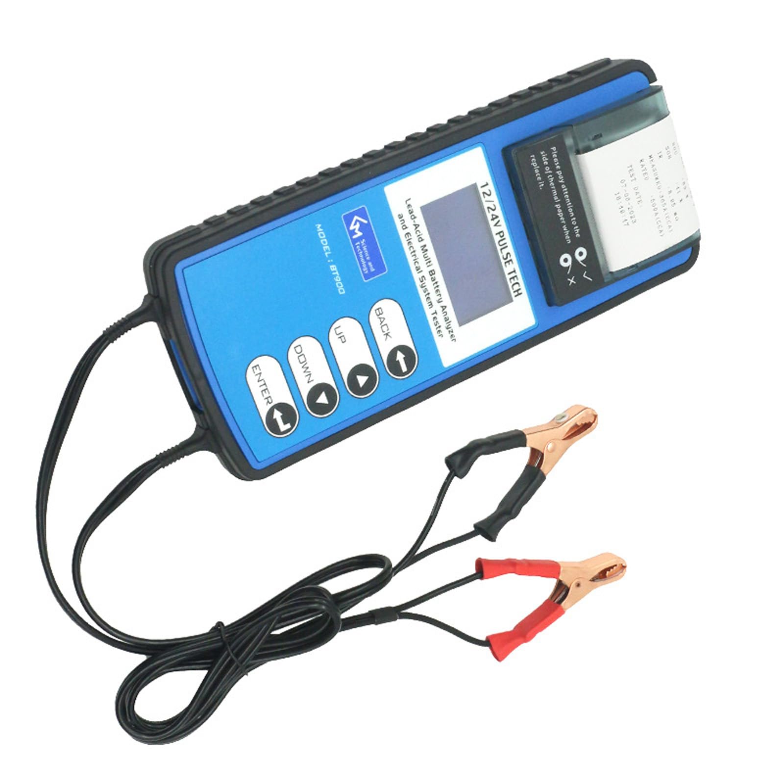 COOLHOOD Tester per batterie automobilistiche antiurto, analisi in 5 secondi per auto da 12 V/24 V, con capacità e misurazione, strumento diagnostico per batterie automobilistiche