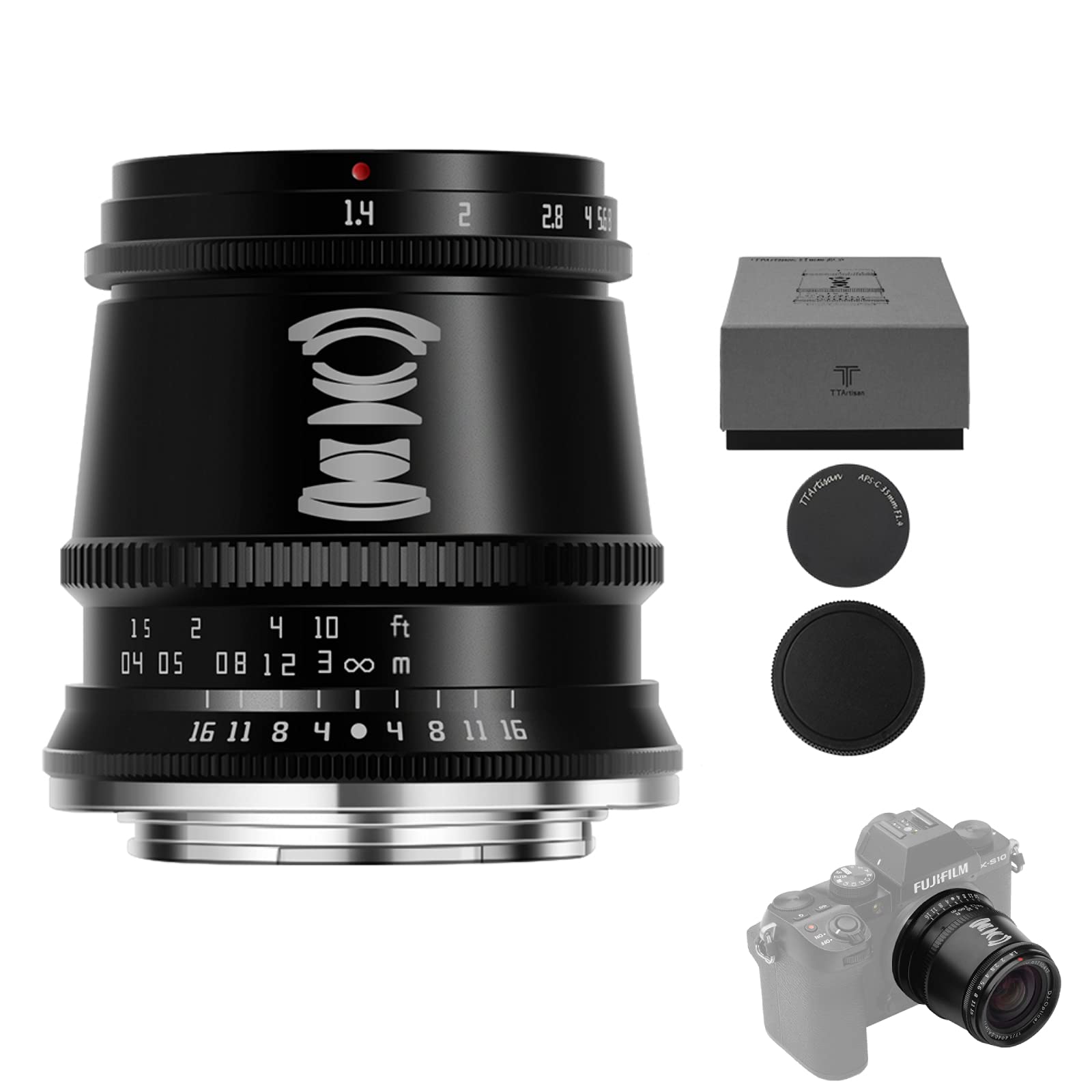 TTARTISAN AF 27mm F2.8 XF Lente para Fuji X Monte Cámaras X-A1 X-A10 X-M1 X-T1 X-T10 X-T100 X-PR01 X-PR03 X-E1 X-E2S XS10 X-H1 X-H2S y más.(Plata) — view 13