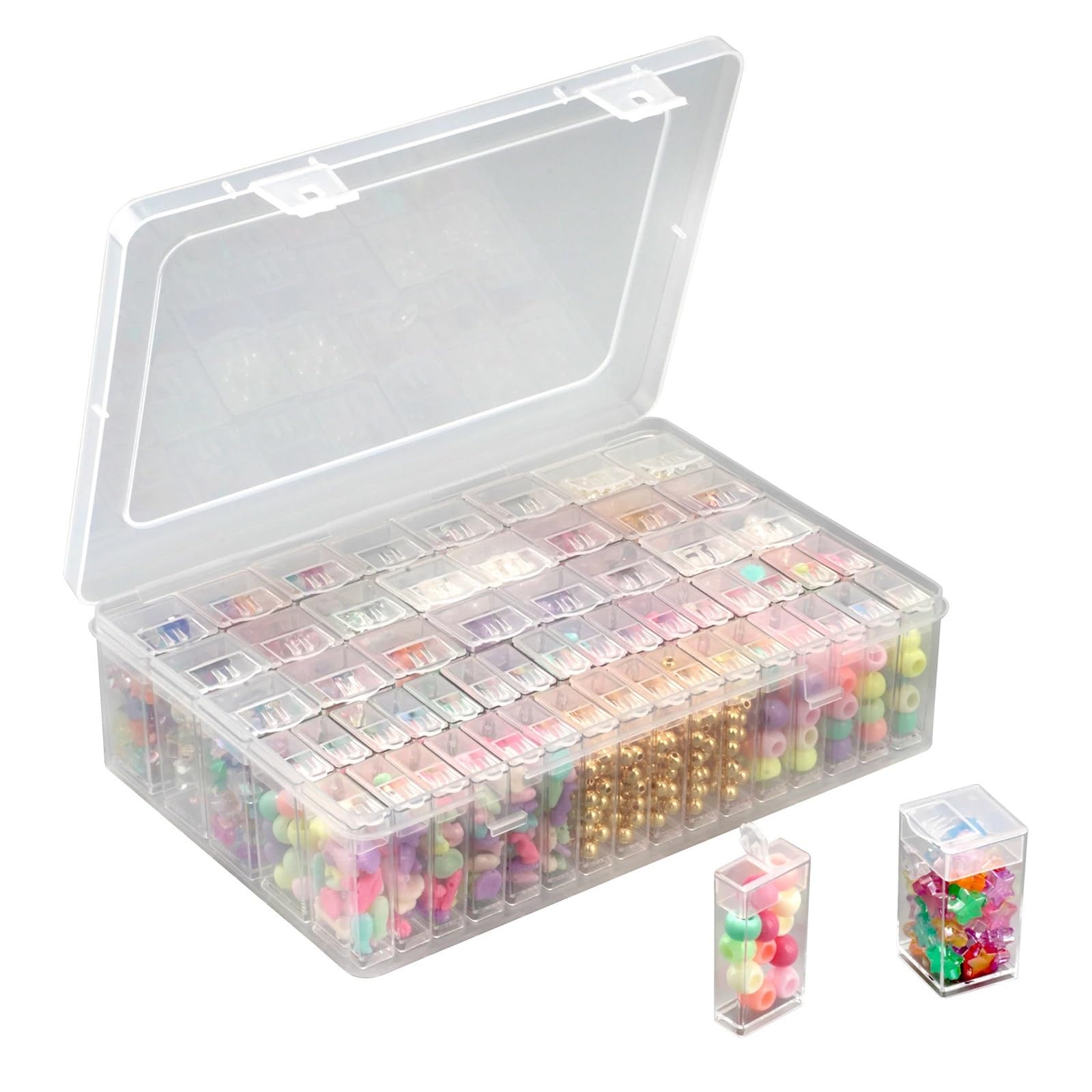 Aufbewahrungsbox für Fuse Beads Diamantmalerei-Kunst-DIY, Kunsthandwerk, Aufbewahrungsbehälter for Schmuck, tragbare transparente Zubehörbehälter(90Gird)