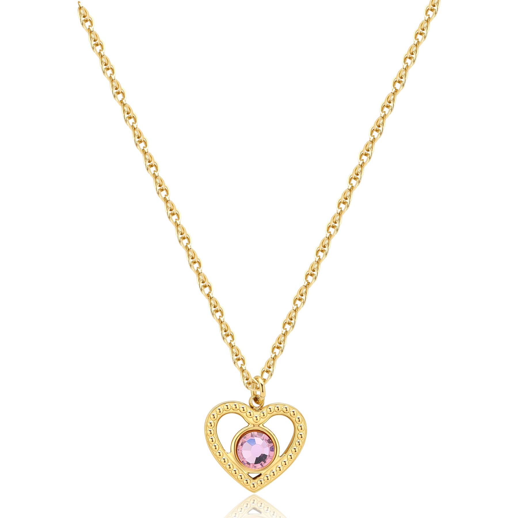 S'Agapõ Collana Girocollo Donna, Collana Donna in Acciaio e Cristalli con Simbolo Cuore | Collezione Lucky Light - SKT36