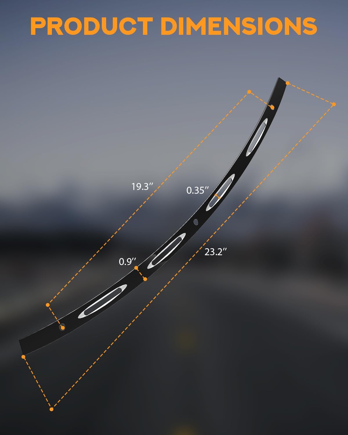 PBYMT Slotted Windshield Trim Polished Windscreen Trim CNC Cut Fit for Harley Davidson Touring Street Glide Electra Glide Tri Glide Ultra Limited 2014-2023