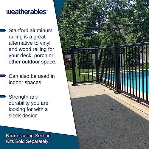 Image of Weatherables Stanford Railing Post Kit Aluminum Post Kit for Stanford Railing, Made with Durable & Low-Maintenance Black Textured Powder-Coat Finish (2.5 in. x 2.5 in. x 39 in.)