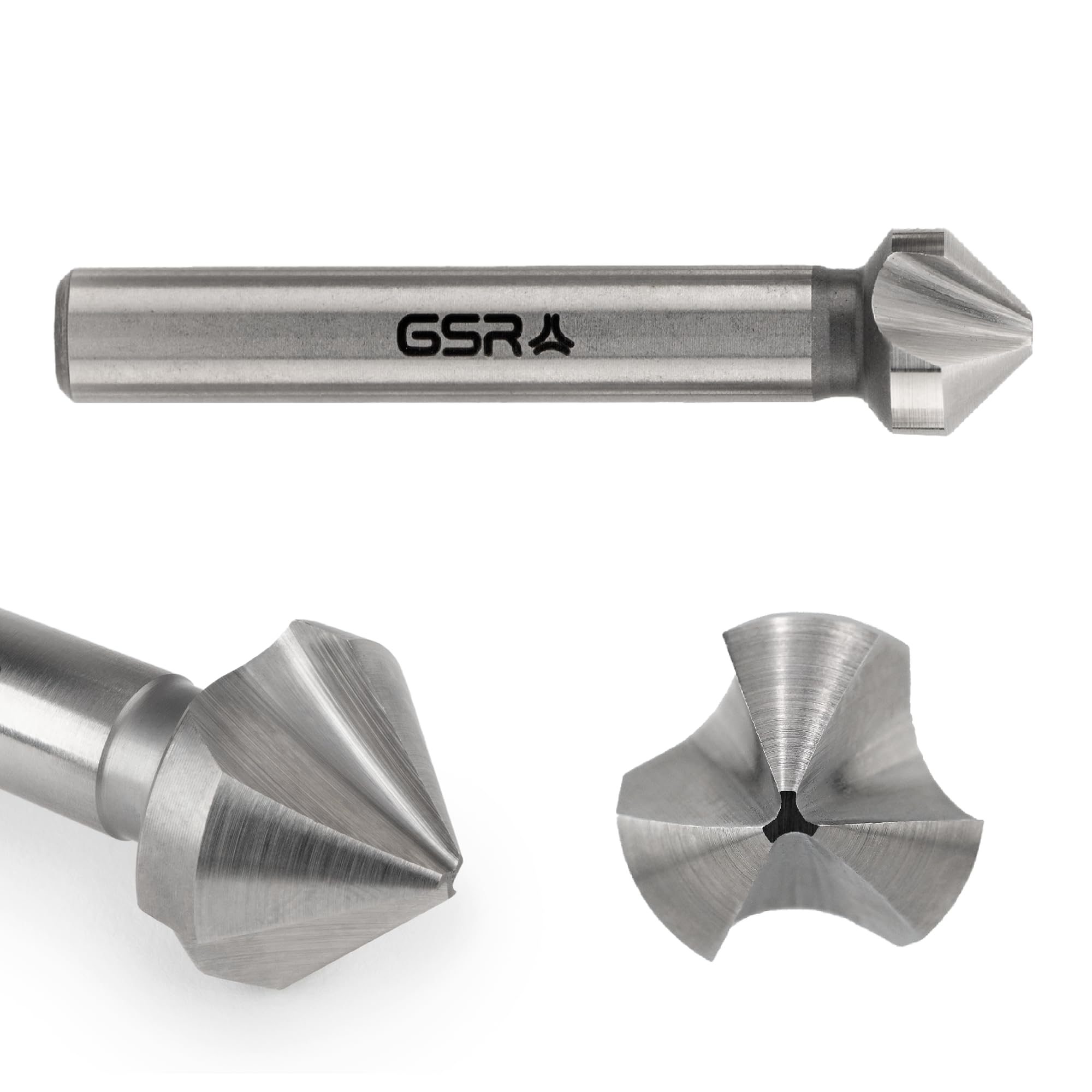 GSR-Profi Kegel - und Entgratsenker, CBN geschliffen, HSS DIN 335 12,4 mm mit 3 Schneiden und 90° Senkwinkel; Senker; Entgrater