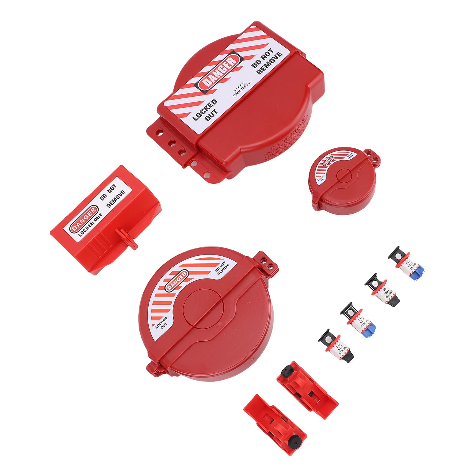 Generic Kit de Etiquetado de Bloqueo Industrial Completo con Bloqueos de Válvulas y Etiquetas de Seguridad para Equipos de Mantenimiento 1 Juego Completo
