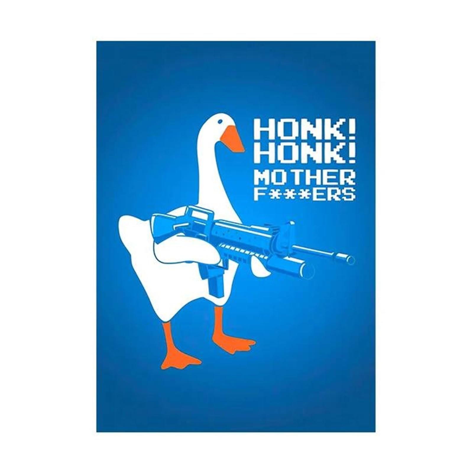 Affiche oie moderne et toile canard pour déco de salle de bain