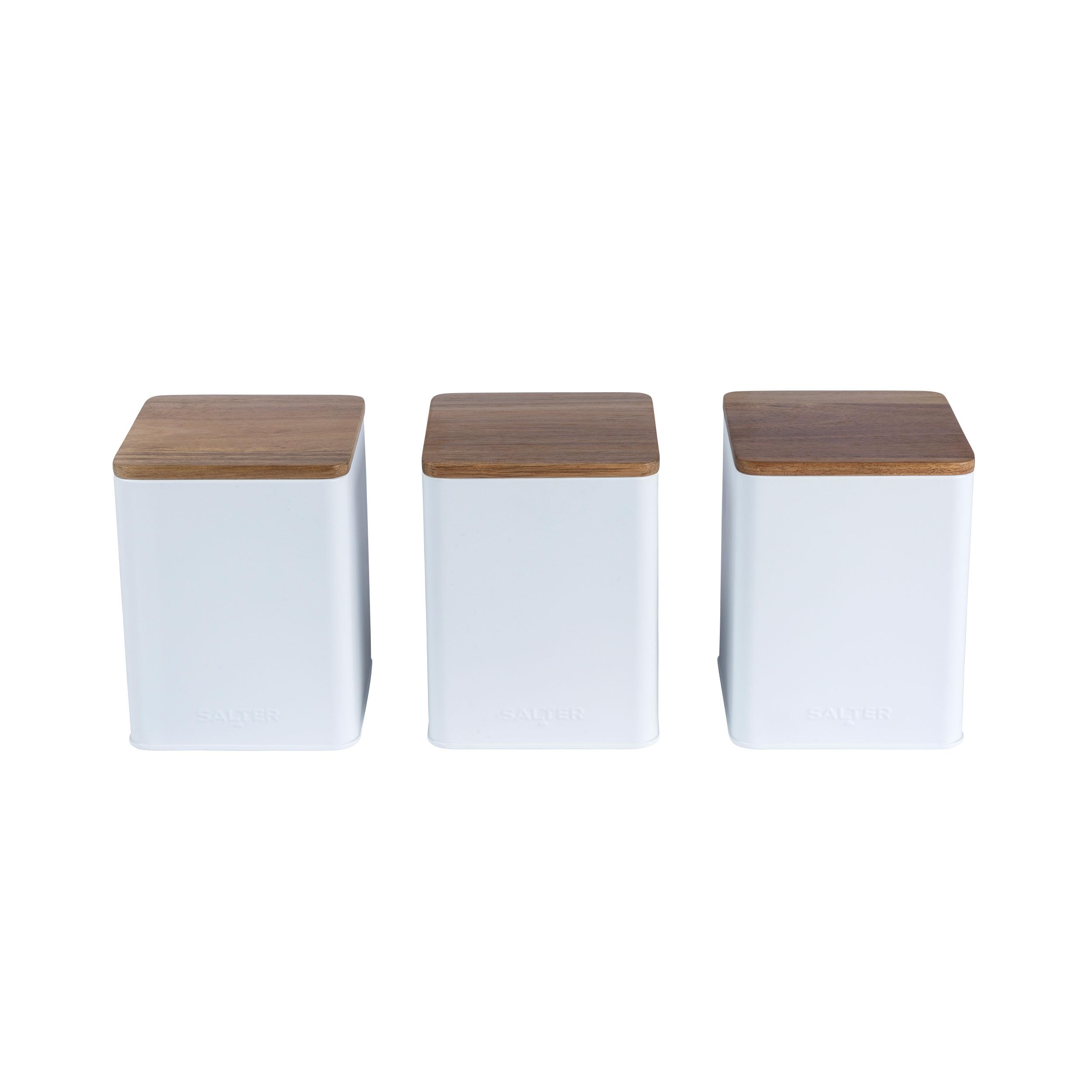 Salter BW12898WEU7 Toronto 3-Piece Canister Set, Tea, Coffee, Sugar Storage Canisters, Powder-Coated Matt Finish