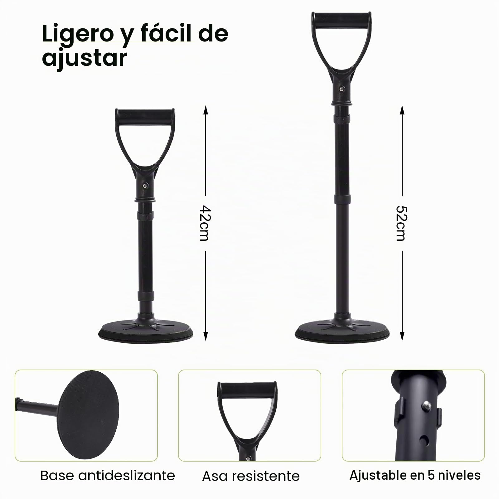 Ayuda para La Movilidad, Ajustable Ayuda para Levantarse, Asistencia para Personas Mayores, Para Pacientes, Ancianos, Sofá, Hogar, Ayuda de Pie y Apoyos, Al menos Capacidad de Carga 90 KG (Negro)