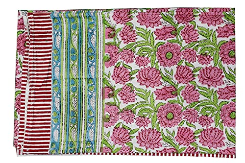 Nappe rectangulaire 100% coton imprimé fleuri multicolore de qualité - 4