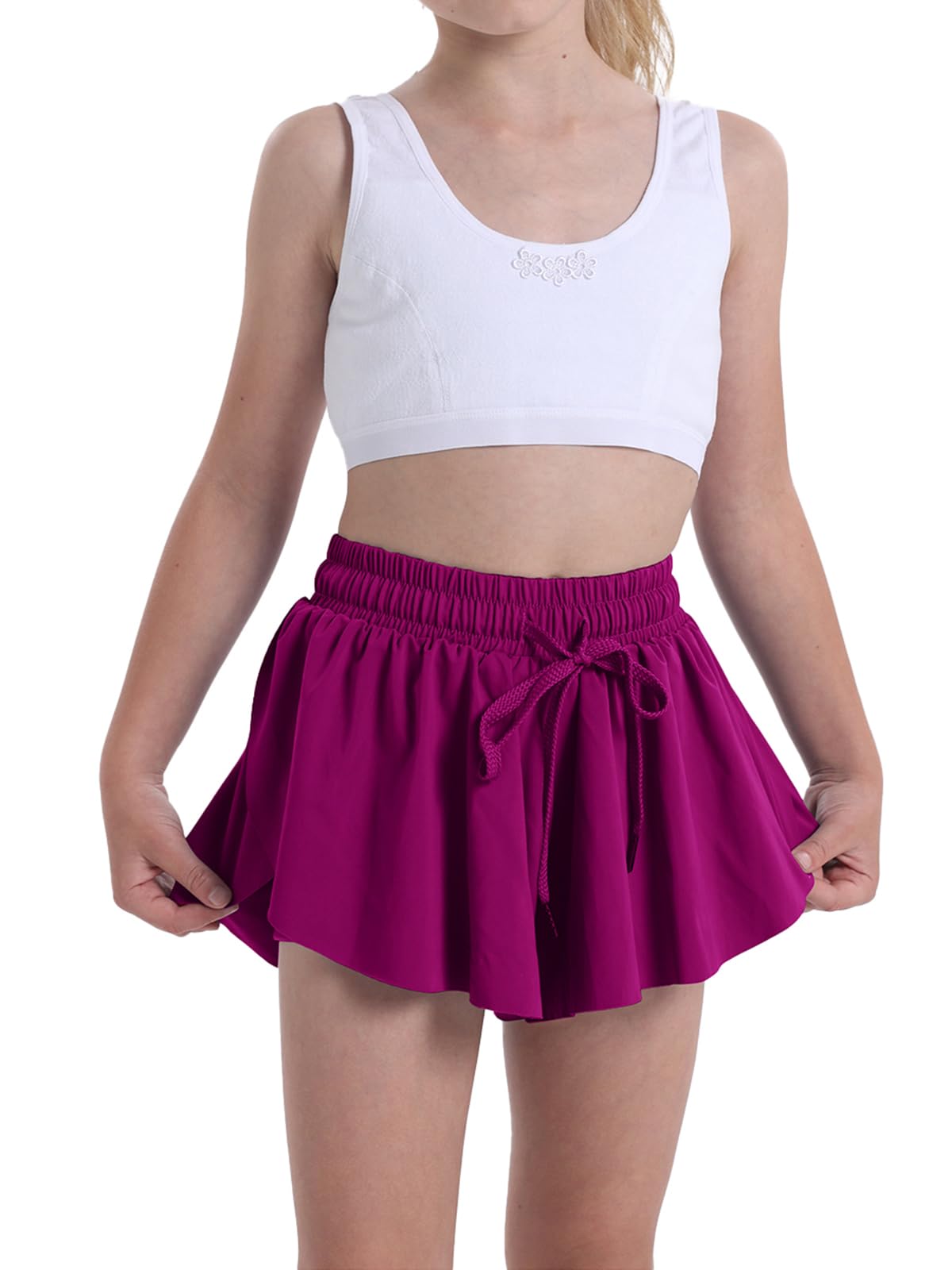 Flowy Shorts for Teen Girls Athletic Running Youth Butterfly Shorts