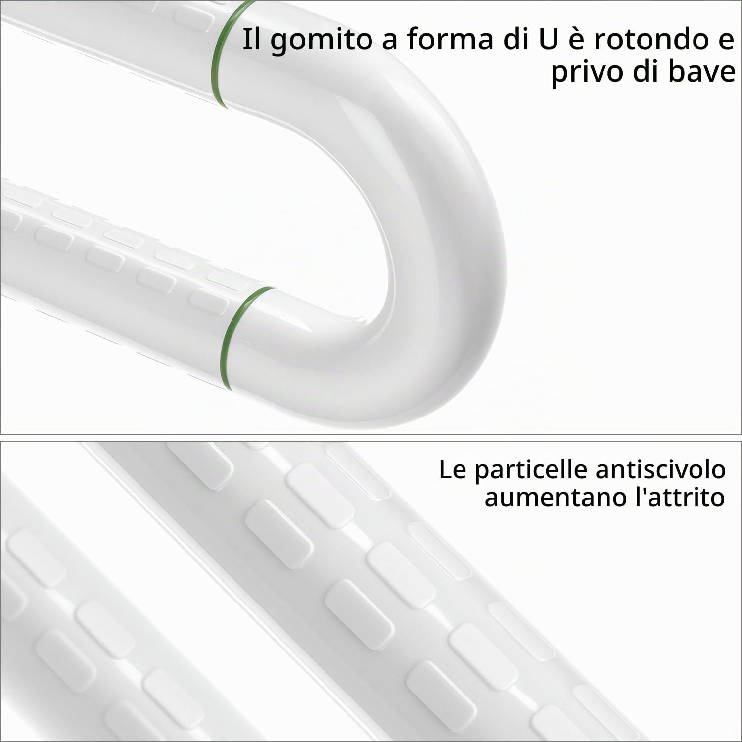 QWORK® Maniglione Bagno, maniglione doccia, pieghevole, 75cm, acciaio inossidabile, portata 250 kg