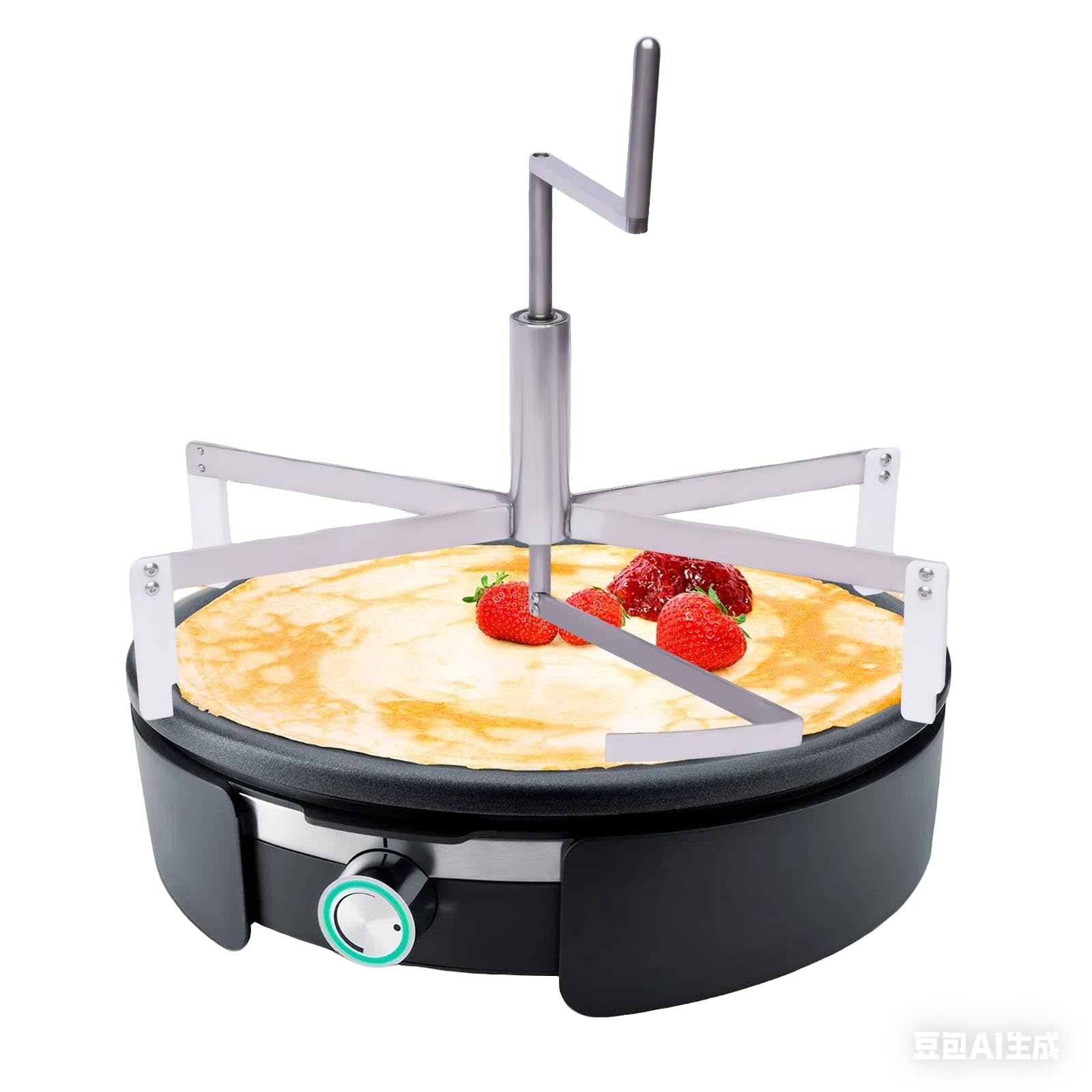40cm Stainless Steel Crepe Spreader Tool, Stainless Steel 304 Crepe Spreader Pancake Maker Pizza Batter Cooking Spreader Tegulator for Baker and Home Use Pancake Maker (44 * 37cm)