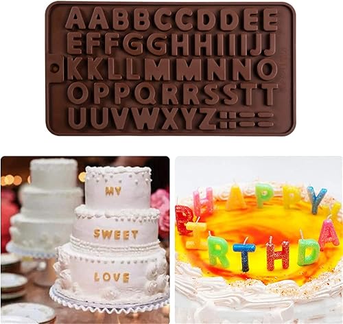 Miniatura 3 de Moldes de silicona del alfabeto para hormigón de cemento mayúscula número molde de resina pastel molde DIY yeso hecho a mano herramientas de