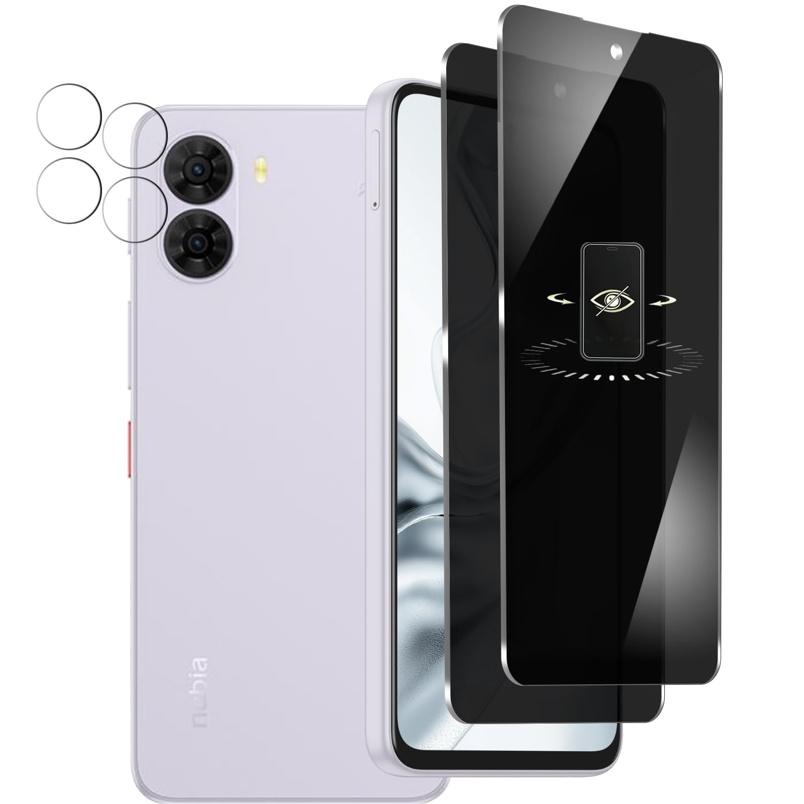 Amazon.co.jp: 【2+2枚】nubia s2 保護フィルム 180°覗き見防止 ヌビア