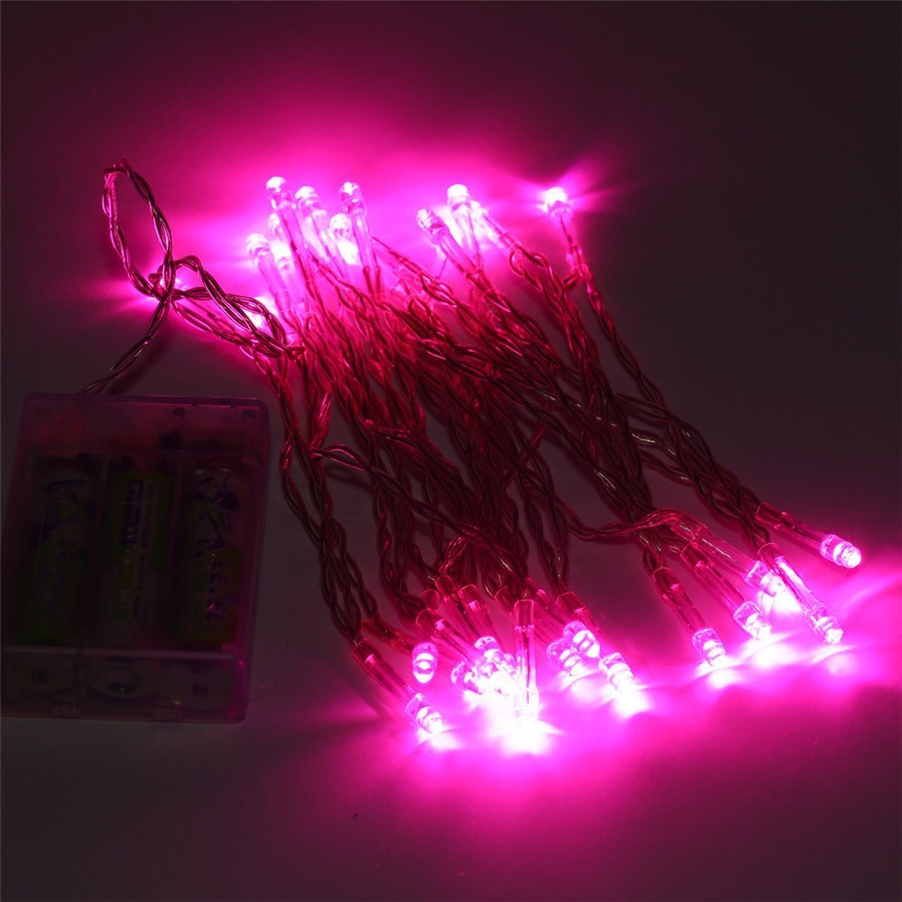 Pink 50 LED Battery String Light Lamp Fairy Christmas Wedding Party