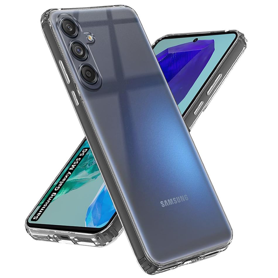 Fashionury Crystal Clear Back Case for Samsung Galaxy M55s 5G / F55 5G / M55 5G | Raised Bumps for Camera & Screen Protection | Transparent Back Case for Samsung Galaxy M55s 5G / F55 5G / M55 5G (B0D1QXQ5XV) Amazon Price History, Amazon Price Tracker