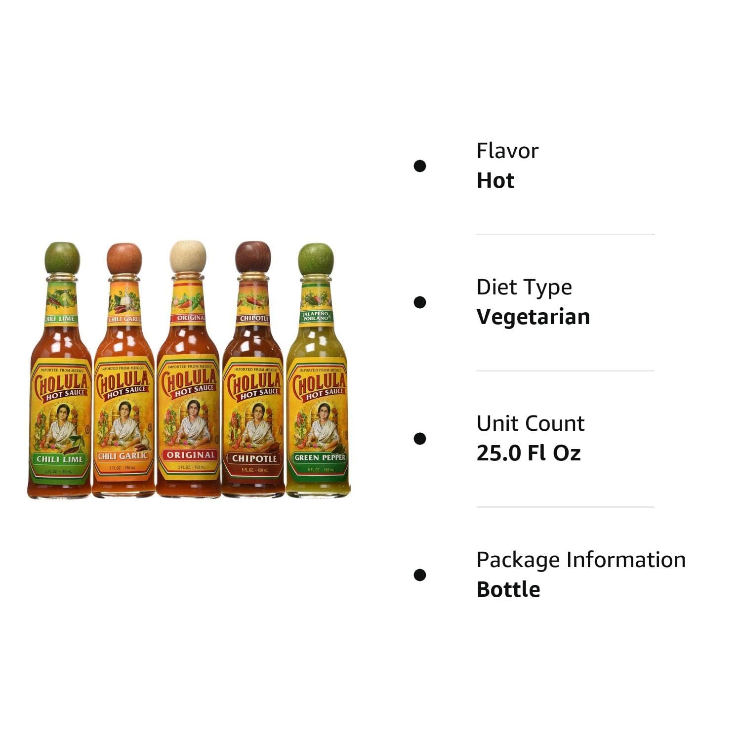 Cholula Hot Sauce Variety Pack 5 Different Flavors
