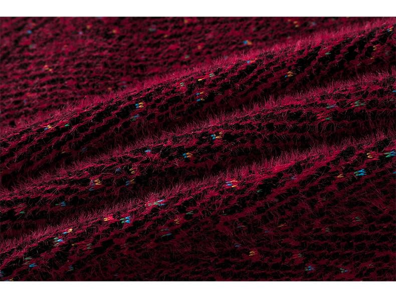 Cárdigans de Punto para Mujeres de Mediana Edad Y Mayores Cárdigans con Cremallera Completa Y Forro Polar Sudaderas A Rayas Abrigos de Invierno Chaquetas de Punto Gruesas de Sherpa para Uso Diario.