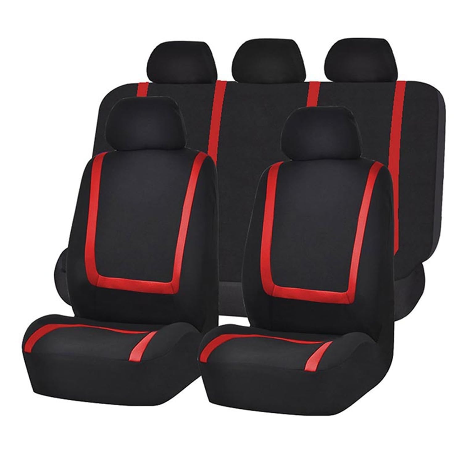 Set autostoelbeschermer voor Audi Q3 Sportback Anno 2012-2024, 9 stuks waterdichte antislip ademende stoelbeschermerkussens verwijderbare stoelbeschermeraccessoires(5 zitplaatsen),Black Red