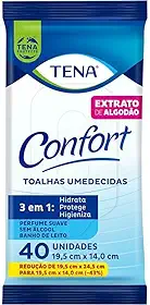 Tena Confort, Toalha Umedecida para Banho de Leito Compacta, 40 unidades