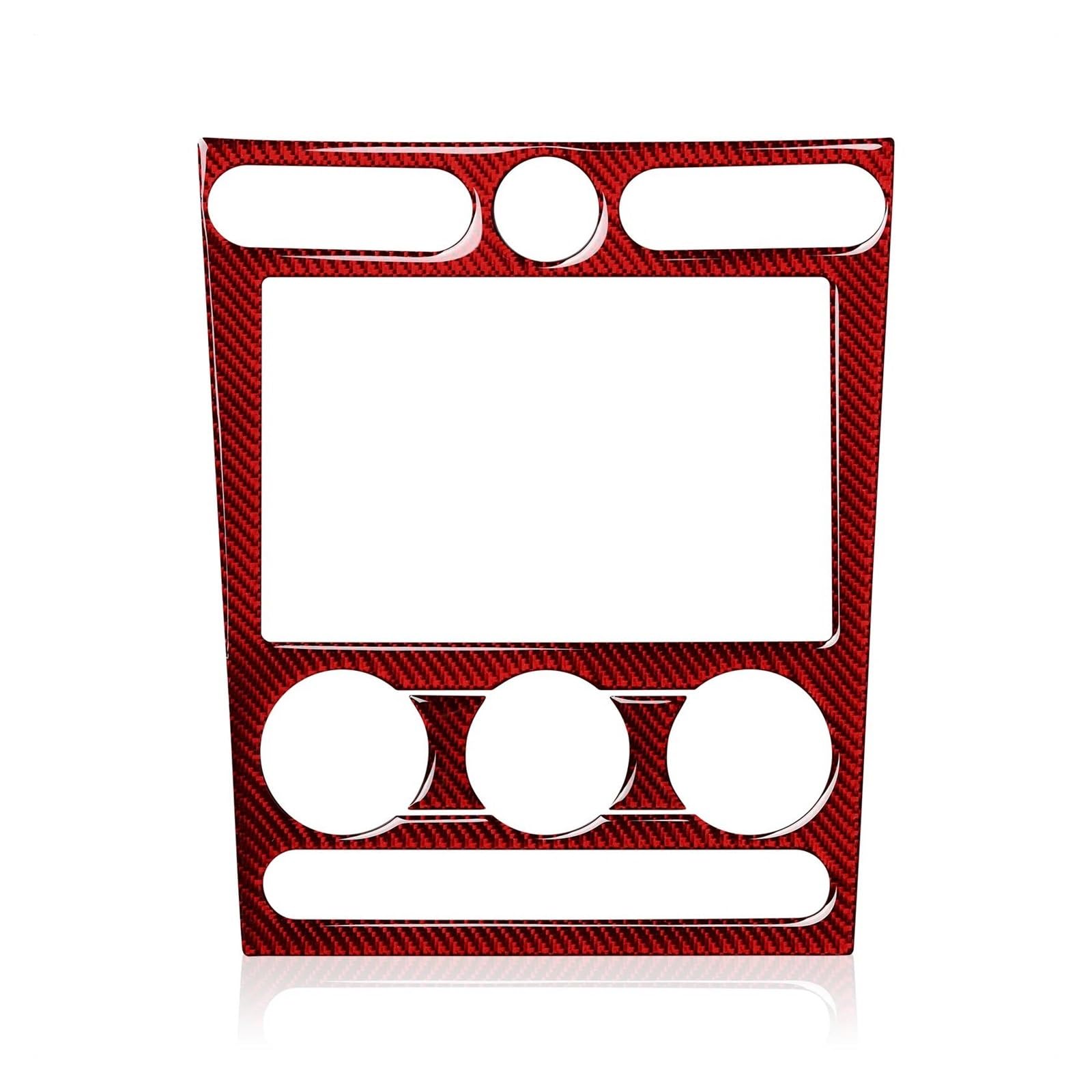 Car Center Console CD Panel Sticker Decal Carbon Fiber Interior Trim Cover for Ford for Mustang GT 2005-2009 S197 Interior Decoration(Red Carbon Fiber)