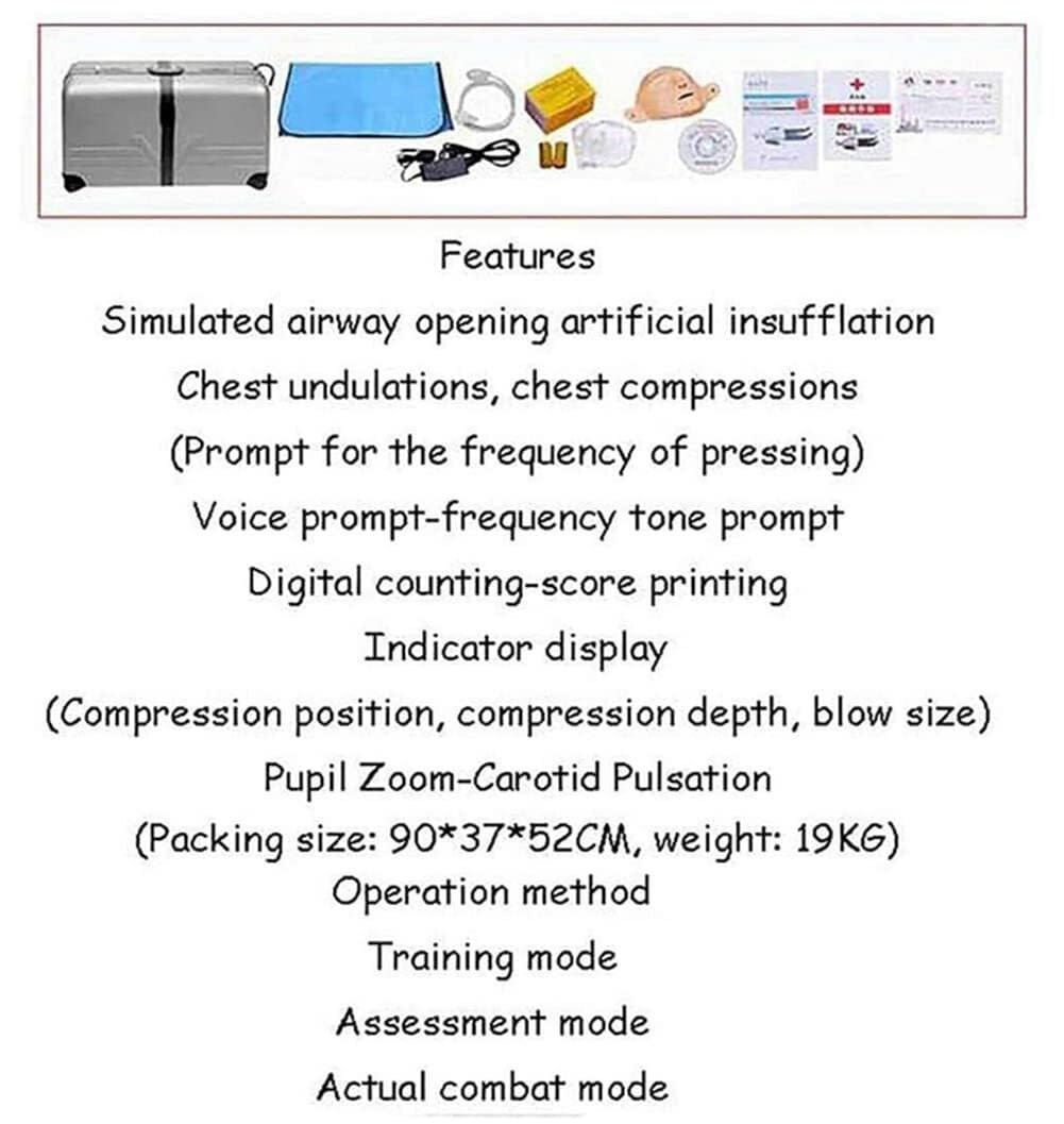 CPR-Trainingspuppen-Set für Erwachsene mit Feedback, CPR-Trainingspuppen, CPR-Erste-Hilfe-Trainingspuppe für die medizinische Ausbildung, Lehrmaterial